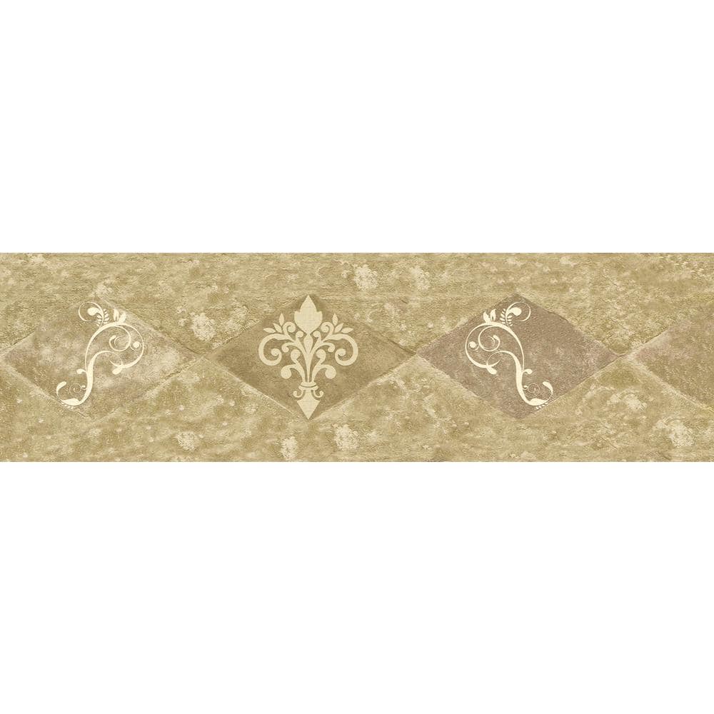 Falkirk Dandy Dark Beige Rhombus, Scrolls Abstract Peel and Stick Wallpaper