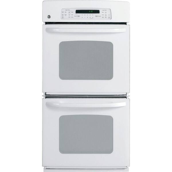 GE 27 in. Electric Convection Double Wall Oven in White