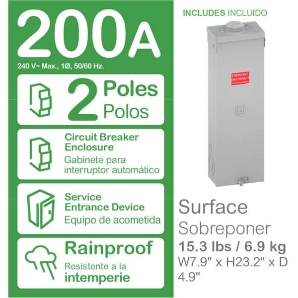 QO 70 Amp to 200 Amp 2-Pole Outdoor Circuit Breaker Enclosure