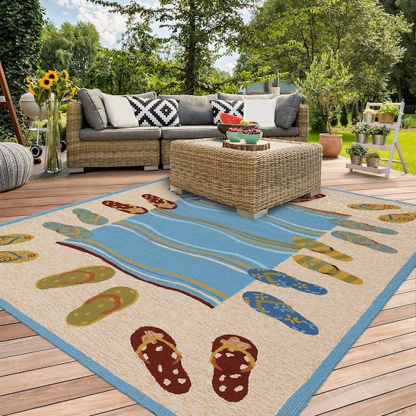 Covington Sandals Sand-Multi 6 ft. x 8 ft. Indoor/Outdoor Area Rug