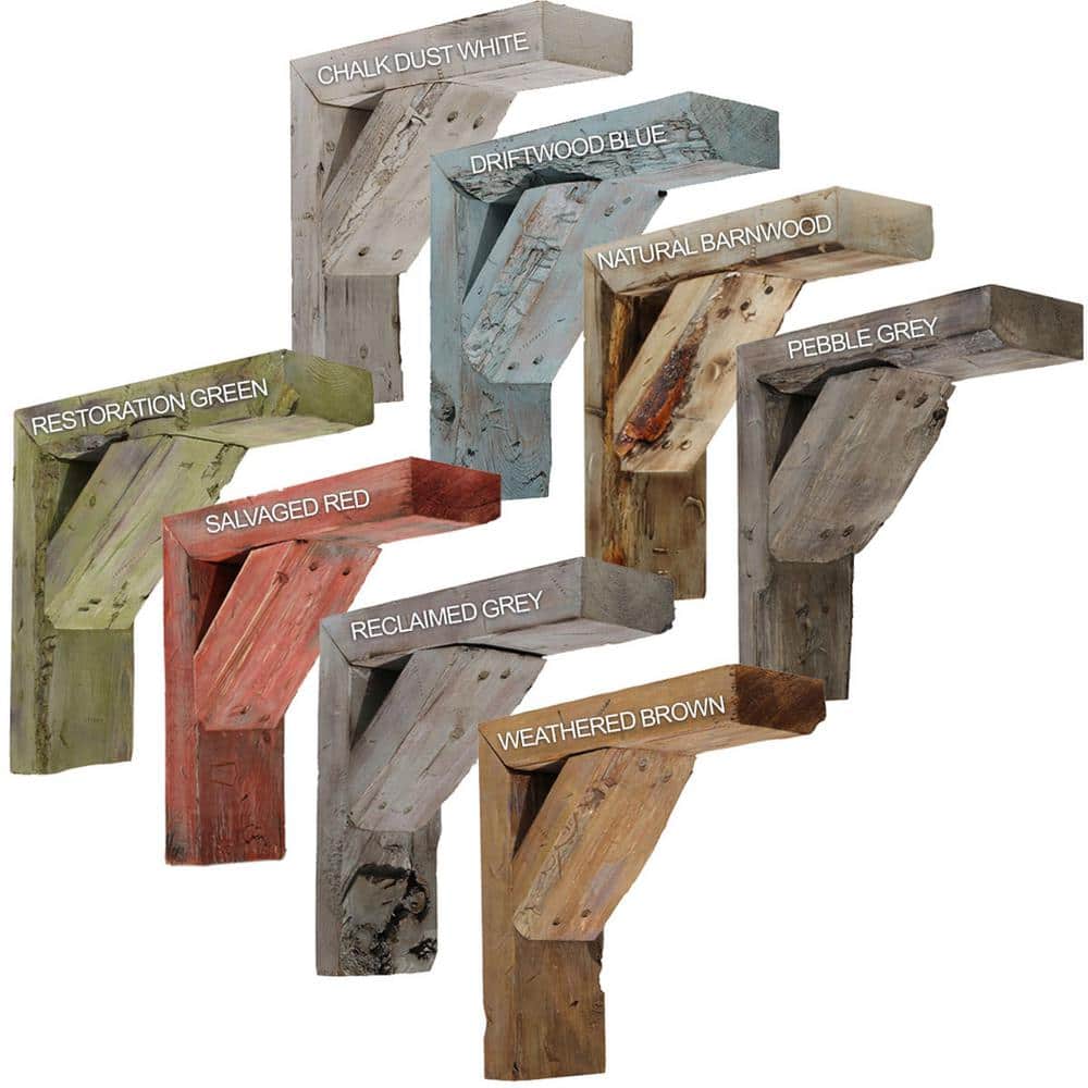 Chalk Dust White Solid Wood Farmhouse Bracket Shelf