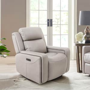 Claude Light Grey Leather Recliner Chair