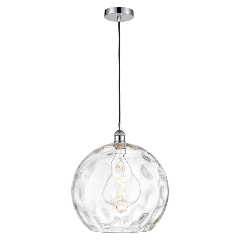 Athens Water Glass 60-Watt 1-Light Polished Chrome Shaded Mini Pendant Light with Clear Glass Shade price history on PriceWatchPro