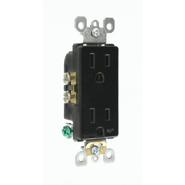 Decora 15 Amp 125 V Duplex Outlet/Receptacle, Black (1-Pack) 5325-SE