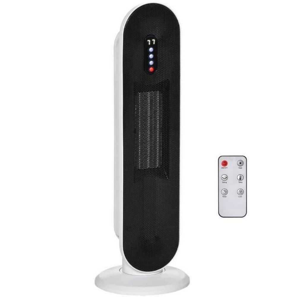 Smart Series 1500W Black Indoor Electric Ceramic Tower Space Heater with Remote Control & 24H Timer for Bedroom Office price history on PriceWatchPro