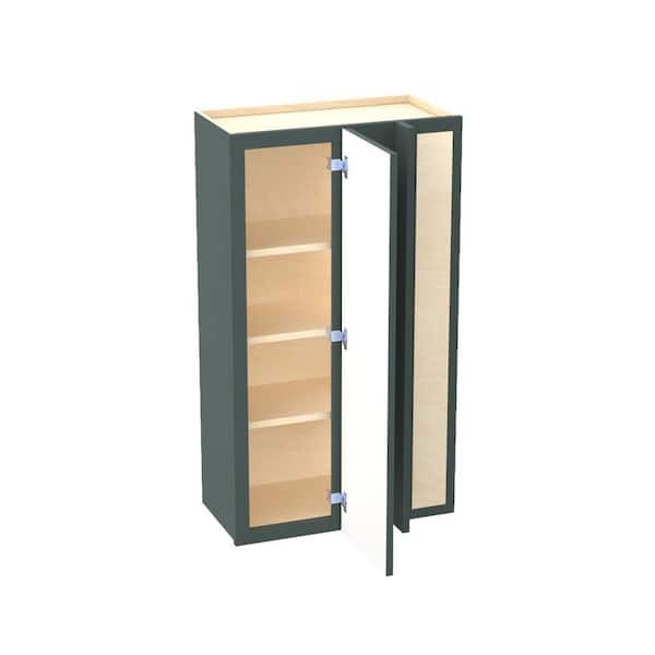 Home Decorators Collection Franklin 24 in. W x 12 in. D x 42 in. H Assembled Plywood Blind Wall Kitchen Cabinet in Verdant Green with Soft Close RH