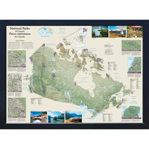 National Geographic National Park Maps Winding Hills Designs, Llc National Geographic Framed Interactive Wall Art  Travel Map With Magnets - Canada National Parks Ng3026Ca-Nps