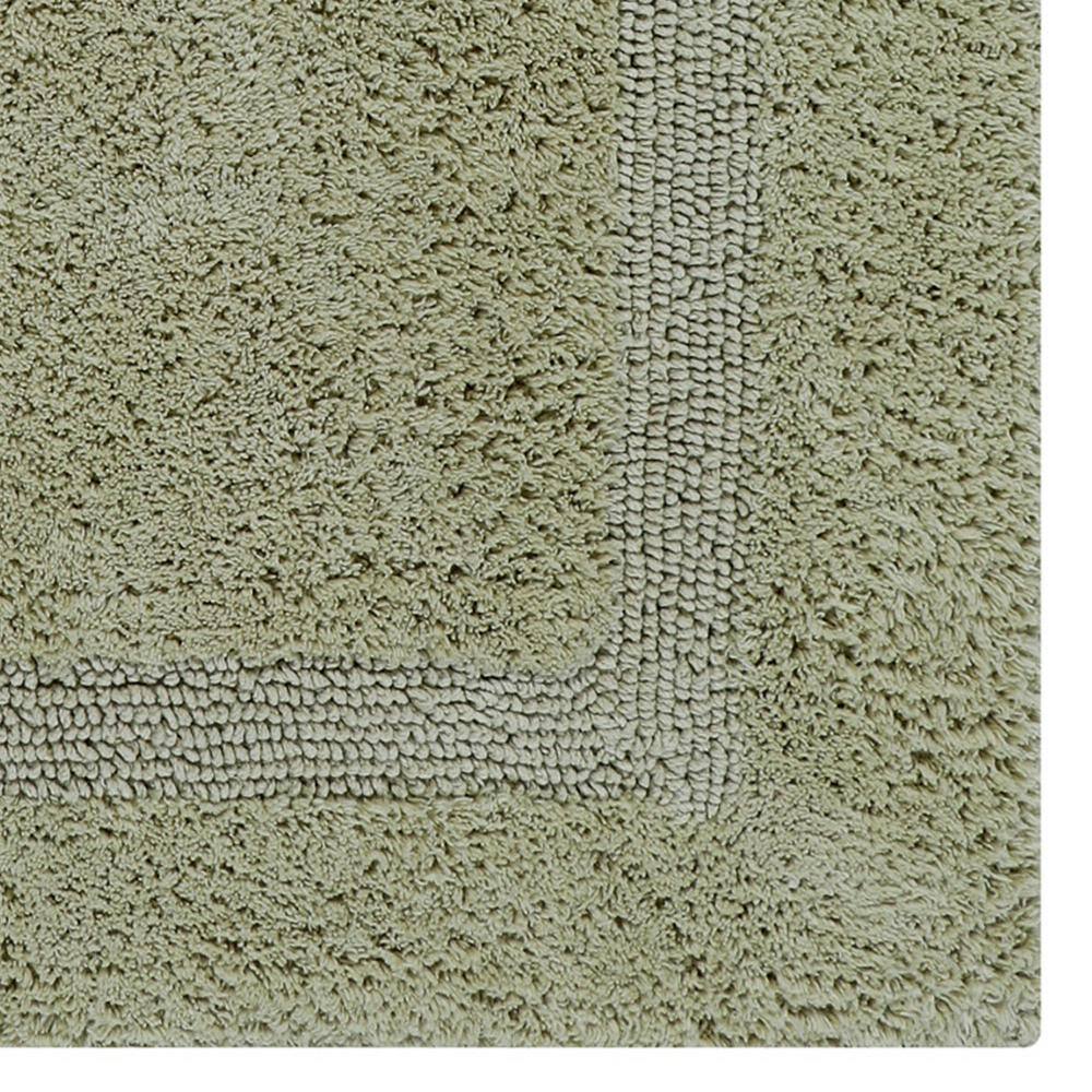 Luxurious Sage Cotton Tufted Reversible Bath Rug Set