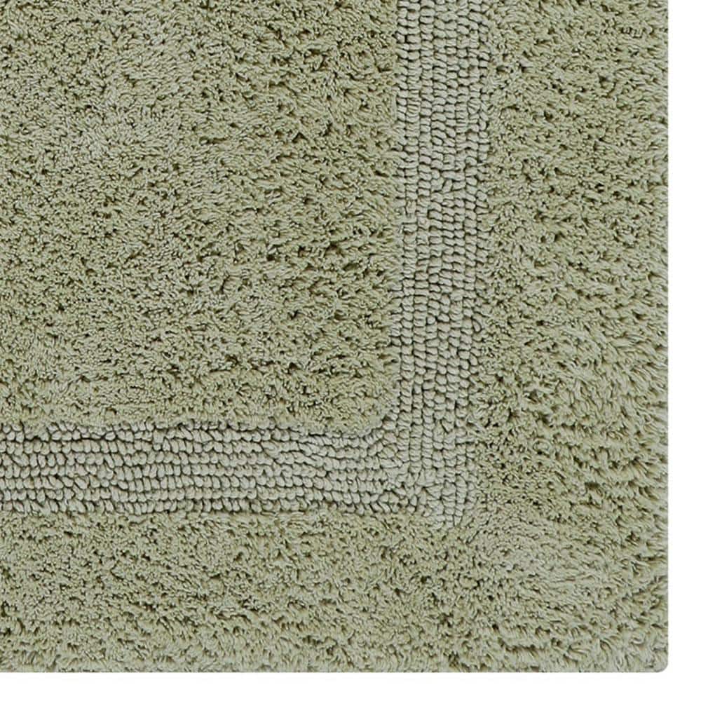 Sage Green Cotton Tufted Reversible Bath Rug, 17" x 24"