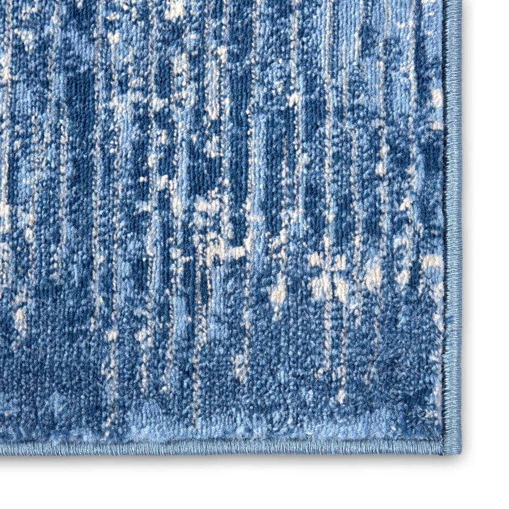 Lorenzo Abstract Blue and Grey 8' x 10' Synthetic Area Rug