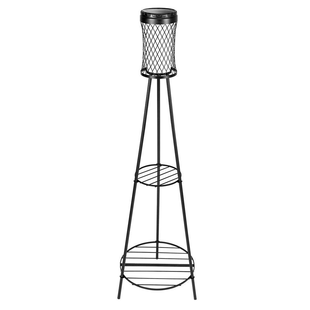41.3 in. Height Slim Waist Double-Layer Black Metal Floor Lamp 1W Outdoor Planter Stand IP45 for Garden price history on PriceWatchPro