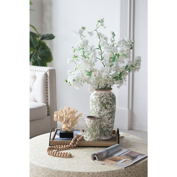 新品24-25NOVEMBER ARTISVE152cm 15 in. White Ceramic Cylinder Flower Decorative Vase 1 PC with