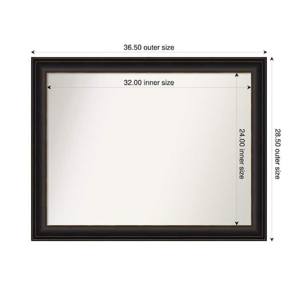 Amanti Art Trio Oil Rubbed Bronze 36.5 in. x 28.5 in. Custom Non-Beveled Recycled Polystyrene Framed Bathroom Vanity Wall Mirror