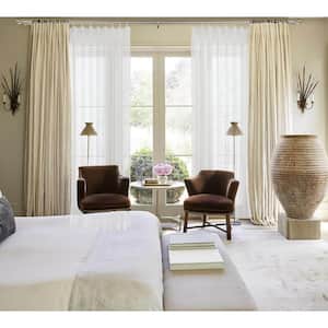 36 in. - 72 in. Adjustable 1 in. Double Curtain Rod in Brushed Nickel with Finial