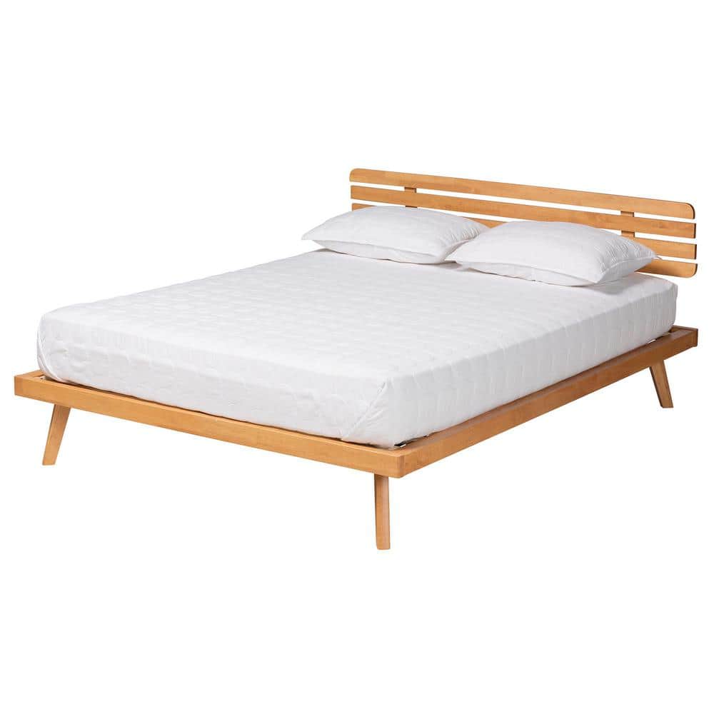 Joaquin Rustic Brown Wood Frame Queen Platform Bed