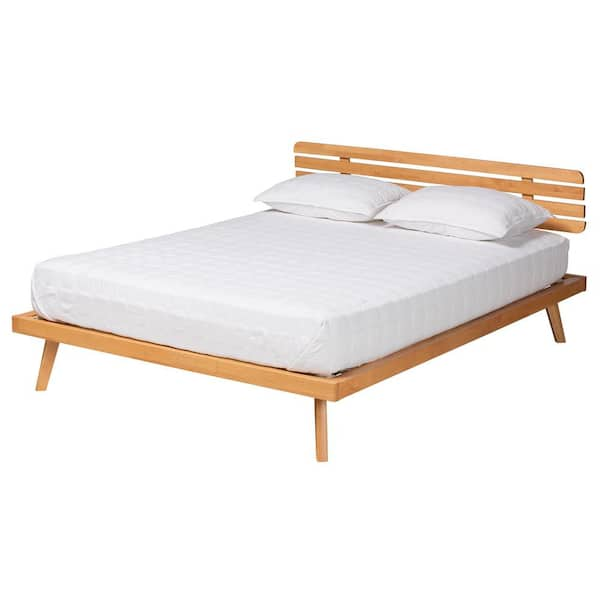 Baxton Studio Joaquin Rustic Brown Wood Frame Queen Platform Bed