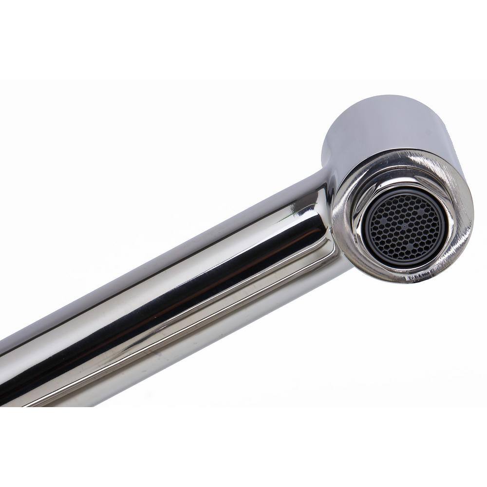Polished Stainless Steel Retractable Kitchen Faucet with Pull-out Spray