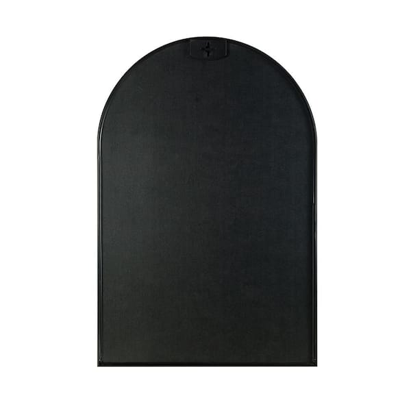 Black 24 in W x 32 in. H Farmhose Arch Aluminum Framed Mirror Wall Mirror Wall Decor Mirror