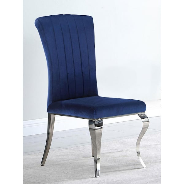 Betty Ink Blue Velvet Upholstered Side Chair (Set of 4)