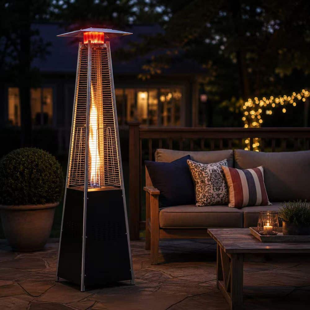 outermust 48,000 BTU Pyramid Standing Patio Heater Propane Heater for ...