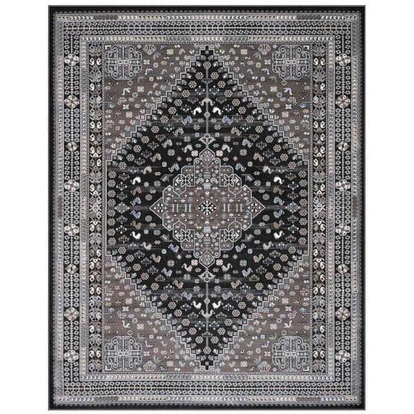 Sams International Sonoma Gabriella Brown, Beige, Ivory and Blue 5 ft. 3 in. x 7 ft. 6 in. Medallion Viscose Area Rug