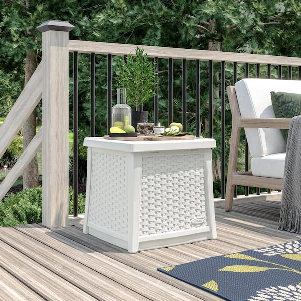 Suncast Elements Outdoor Side Table Ice Cube
