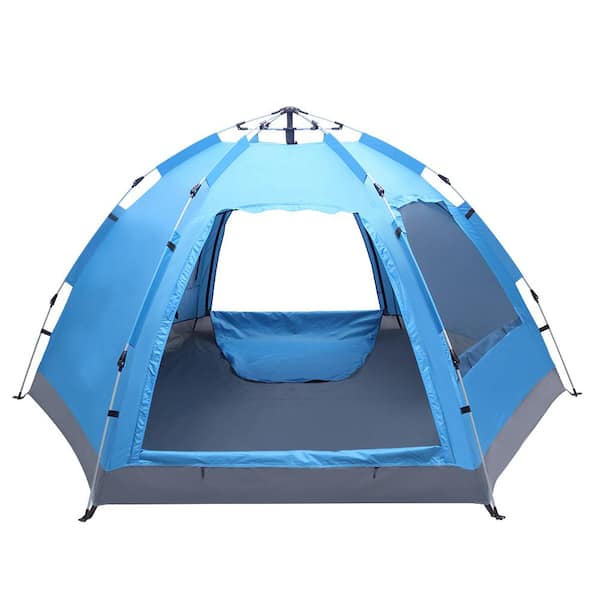 Karl home Pop-up 4-Person Camping Tent with Double Door and Double Window