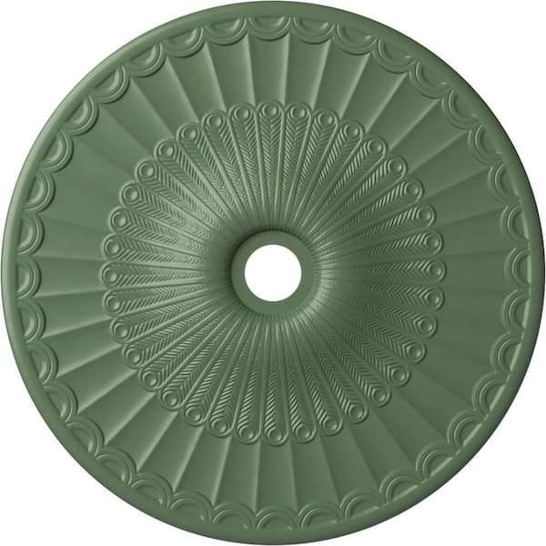 Ekena Millwork 2-3/8" x 36-5/8" x 36-5/8" Polyurethane Galveston Ceiling Moulding, Hand-Painted Athenian Green