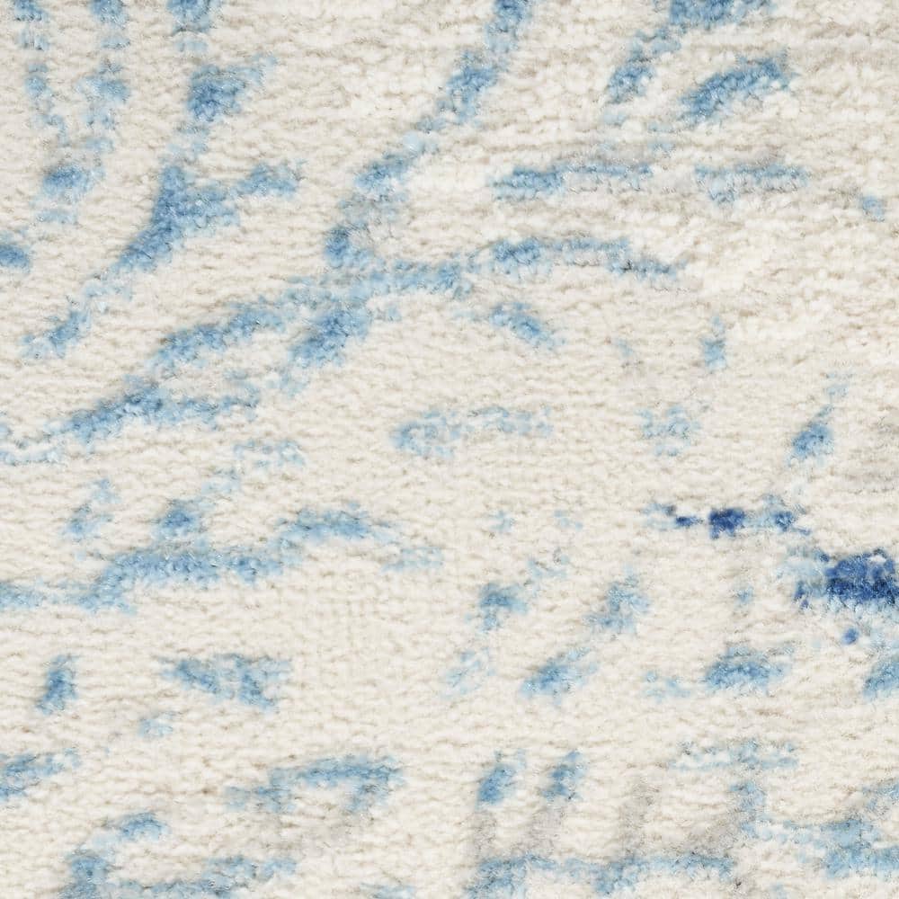 Pompeii Ivory Gray Blue Coastal Synthetic 4' x 6' Area Rug