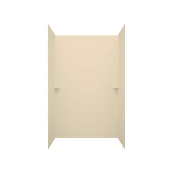 Swan 33-1/2 in. x 60 in. x 60 in. 3-Piece Easy Up Adhesive Tub Wall in Bone