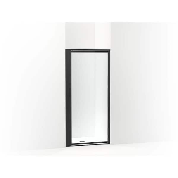 Attend 33 in. W x 69 in. H Pivot Framed Shower Door in Matte Black