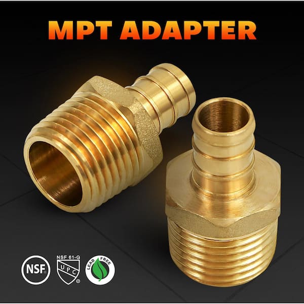 Teceflex Fitting EFEID 25 PCS Pex 3/4" X3/4" Female Sweat Adapter Crimp Brass PEX Fitting