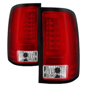 GMC Sierra 1500 07-13 2500HD/3500HD 07-14 (Doesn't fit 3500HD Dually Models) Ver2 Light Bar LED Tail Lights - Red Clear