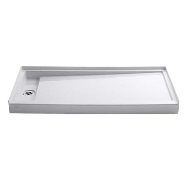 KOHLER Groove 60 in. x 32 in. Acrylic Shower Base with Left-Hand Drain in White