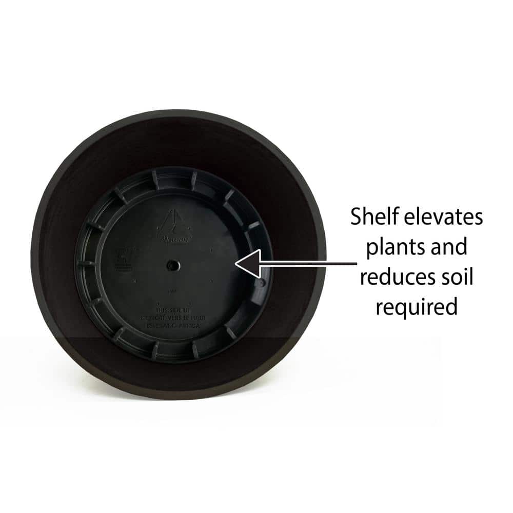Valencia 16" Textured Charcoal Composite Resin Planter