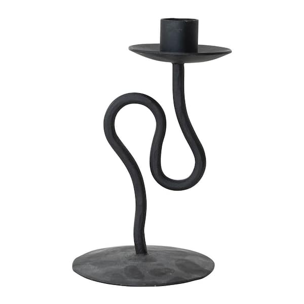 Black Metal Abstract Taper Candle Holder