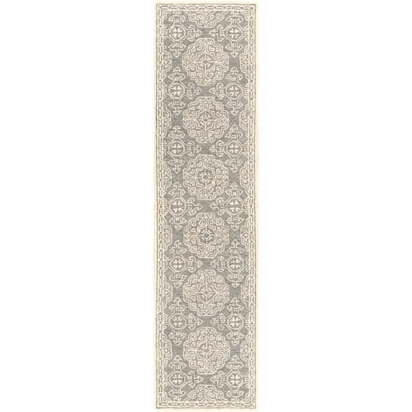 Livabliss Majorca Gray Medallion 3 ft. x 10 ft. Indoor Runner Area Rug