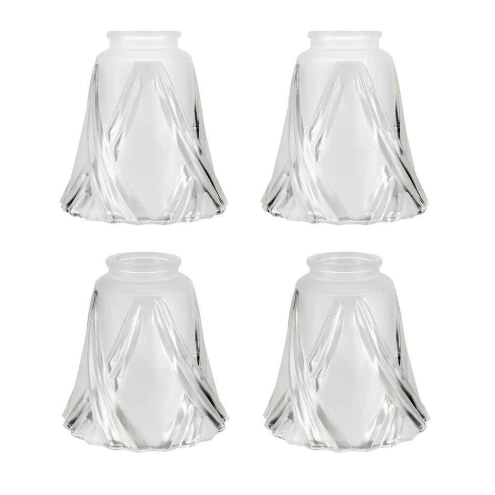 5-1/4 in. H., Clear and Frosted Glass Bell Shaped Replacement Shades for Ce