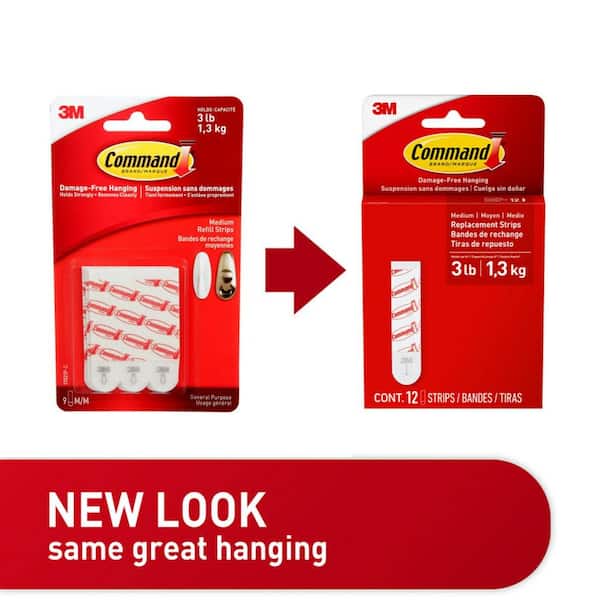 Command 3 lbs. White Medium Picture Hanging Adhesive Strips (12-Sets of  Adhesive Strips) 17204-12ES - The Home Depot