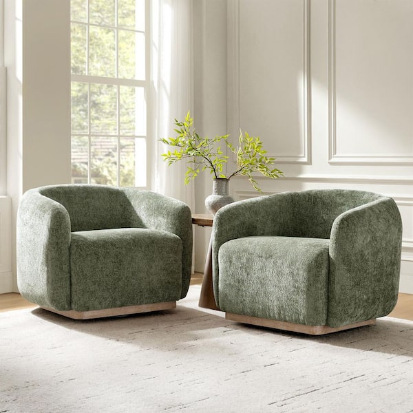 Peter Moss Modern Polyester Swivel Armchair Set of 2