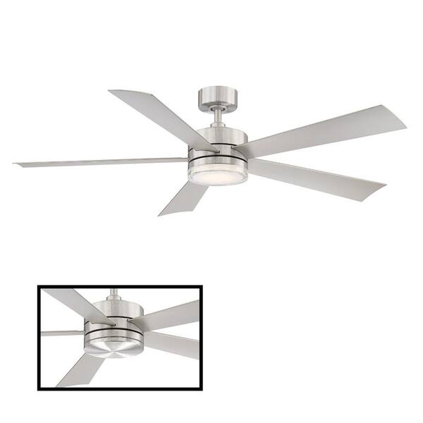 5 Blade Smart Ceiling Fan, Stainless Ceiling Fan Light Kit