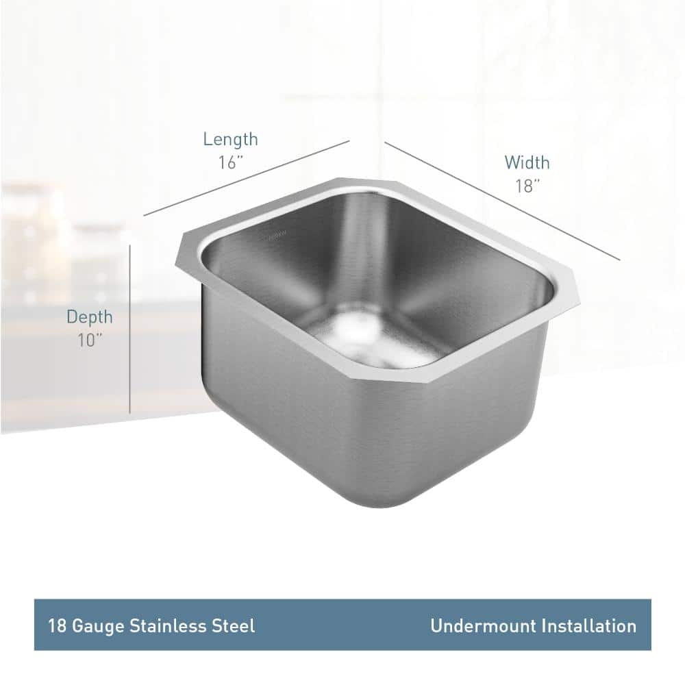 Satin Stainless Steel Undermount Single Bowl Kitchen Sink