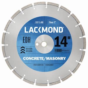 14 in. x 0.125 x 20 mm EDH Series Dry Cut Diamond Blade for Cured Concrete