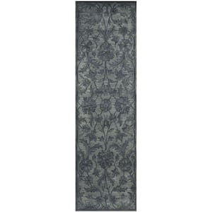 Antiquity Gray/Multi 2 ft. x 8 ft. Floral Runner Rug