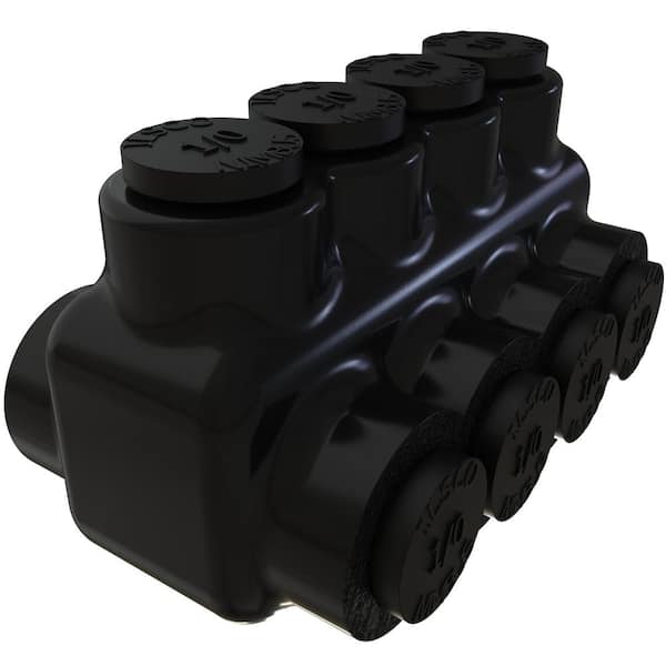 ILSCO Nimbus Insulated Aluminum Multi-Tap Connector, Conductor Range 1/0-14, 4-Ports, Dual Sided Entry, Tin Plated