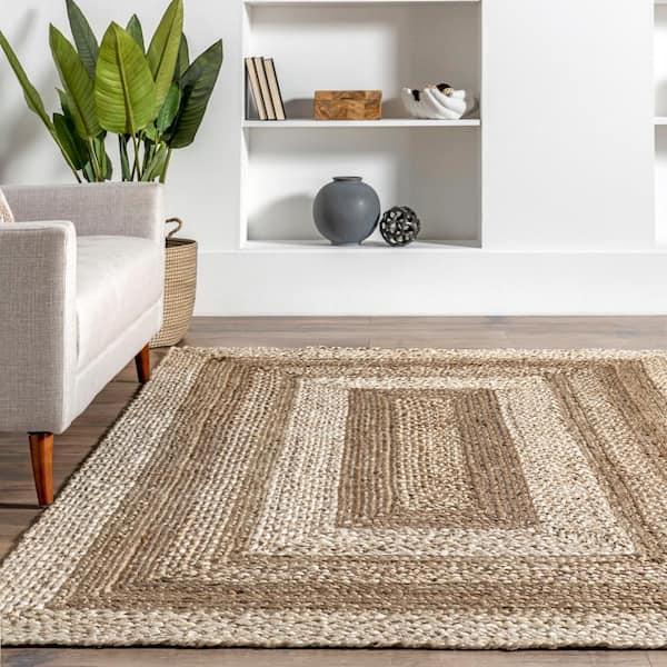 Superior Braided Jute Neutral Indoor Oval Area Rug, 8' x 11