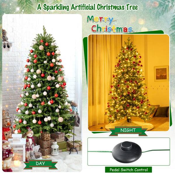 Gymax 6 FT Pre-lit Artificial Christmas Tree w/APP Control & 15 Lighting  Modes GYM08412 - The Home Depot