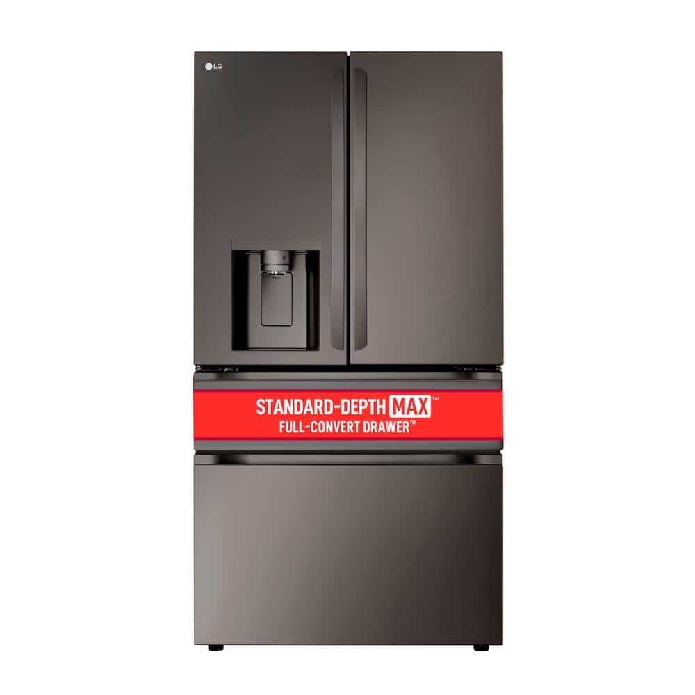 LG 29 cu. ft. SMART Standard Depth MAX French Door Refrigerator with Full Convert Drawer in Black Stainless Steel