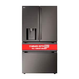 29 cu. ft. SMART Standard Depth MAX French Door Refrigerator with Full Convert Drawer in Black Stainless Steel