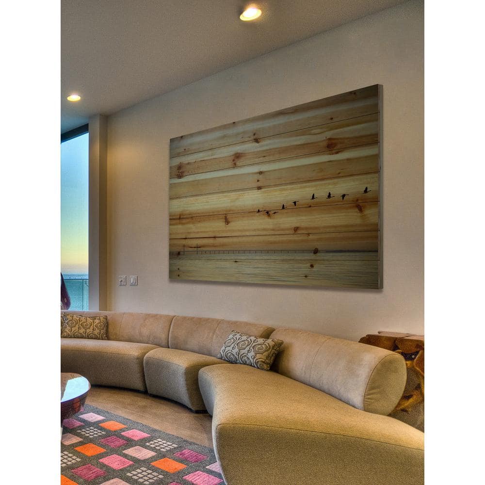 24 in. H x 36 in. W In Formation by Parvez Taj Printed Natural Pine Wo